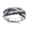 Huitan Personality Black/White Cubic Zirconia Woman Rings for Wedding Unique Design Cool Girls Finger-ring Party Zircon Gift