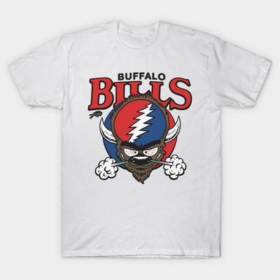 Мужская черная футболка с принтом Buffalo Bills в стиле Grateful – Винтажный Рок Футбольный Фан Хлопковая Футболка с Термотрансферным Принтом
