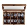 SONGMICS Watch Case for 12 Watch Collection Case with Transparent Watch Accessory Day Birthday Celebration JOW120K01 Watches, Wooden, Storage, Window,