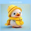 Little Yellow Duck Wearing Hat Car Pendant With Acrylic Flat Surface Finish For Vehicle Interior Enhancement