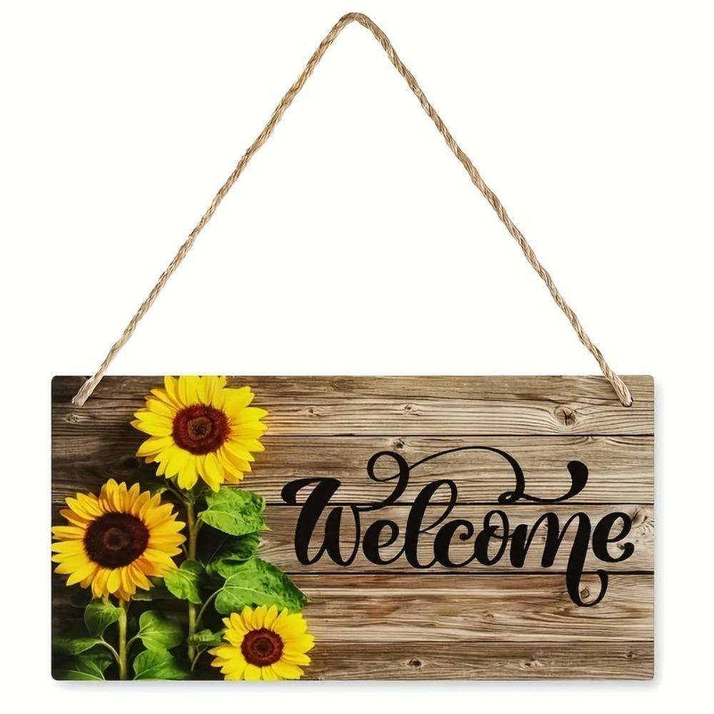Lightweight Sunflower Welcome Sign Hanging Wooden Decoration Sign Welcome Door Sign Kitchen