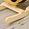 Rocking Animal for Children in the Shape of a Bee in Poplar Wood with Music, 60x33x45 cm, Yellow and Black