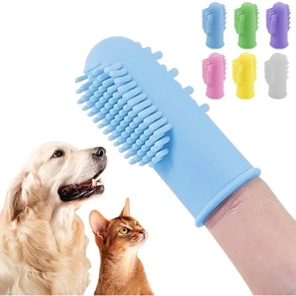 1/3/5/10 шт. Зубная щетка для чистки зубов собак и кошек на палец с футляром для хранения | Щетинки из пищевого силиконового каучука