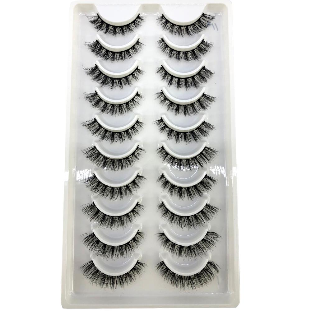 AMSDCN Artificial Mink Short Natural Dramatic False Eyelashes Short Eyelashes 10 Pairs of 3D Eyelash Makeup False Eyelashes
