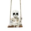 Halloween Hanging Decoration Skeleton Kitten Figure Resin Swing Ornament For Door Window Halloween Party Centerpieces