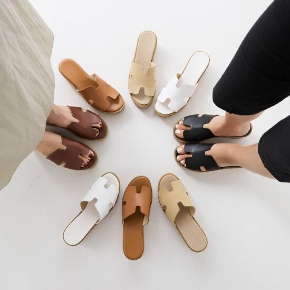 Jisyu Delida Cork Chunky Heel Mule Slipper