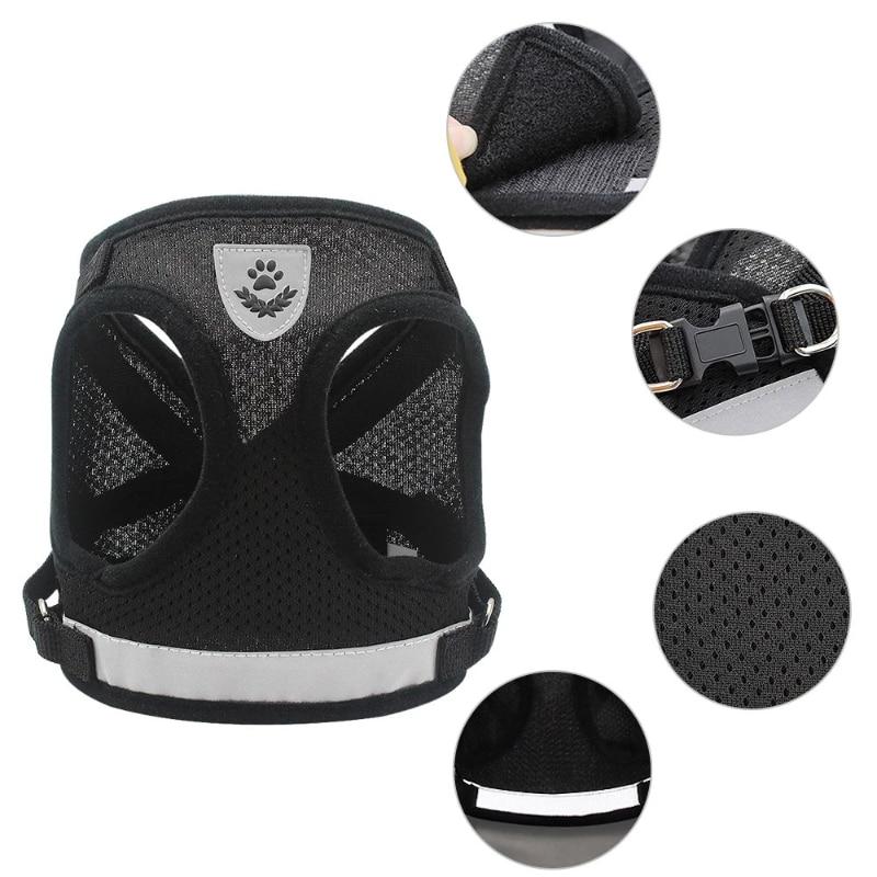 Поводок для домашних животных, нижняя шлейка, сетчатая, дышащая, регулируемая, легко управляемая, светоотражающая, нижняя шлейка для собак, ошейник