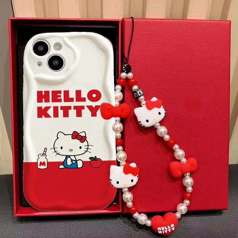 Hello Kitty Chain Case For Iphone 17 Pro Max 17 Air 16 15 14 13 12 11 Pro Max 16e 16 Plus 12 13 Mini Phone Casing Soft Cute INS
