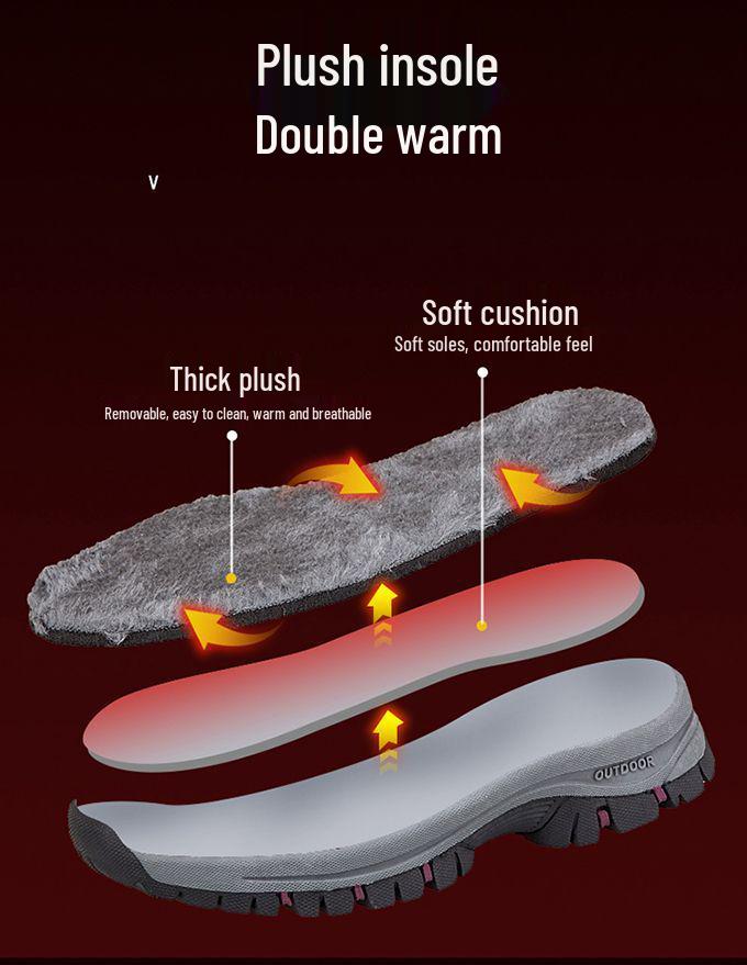 Теплые флисовые водонепроницаемые противоскользящие зимние ботинки для пожилых людей