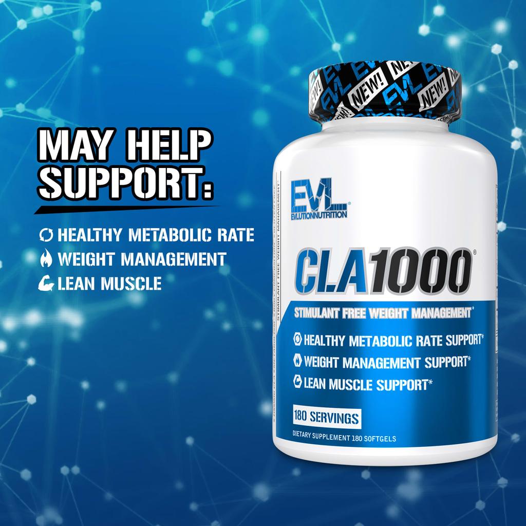 EVLution Nutrition CLA1000, Stimulant-Free Weight Management, 90 Softgels