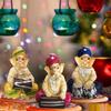 Музыкальные статуэтки Ганеши 3 для домашнего декора - (Многоцветный, Упаковка из 3 шт.)