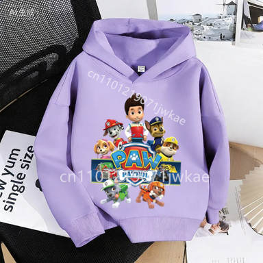 Cartoon Print Children Fall Spring Sweatshirt Kids PAW Patrol Hoodie Pullover Toddler 3-12 Year Boy Girl Casual Sweatshirt