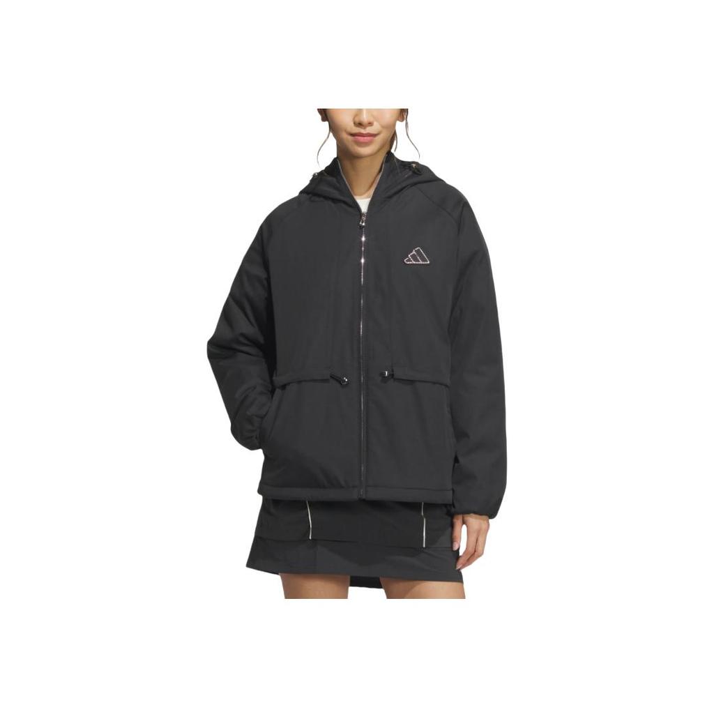 Adidas CNY Lunar New Year Water Repellent Fleece Hooded Jacket Women Black JZ1587
