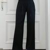 New Arrivals Open Run Women Rayon Span Double Pintuck Semi Wide Slacks