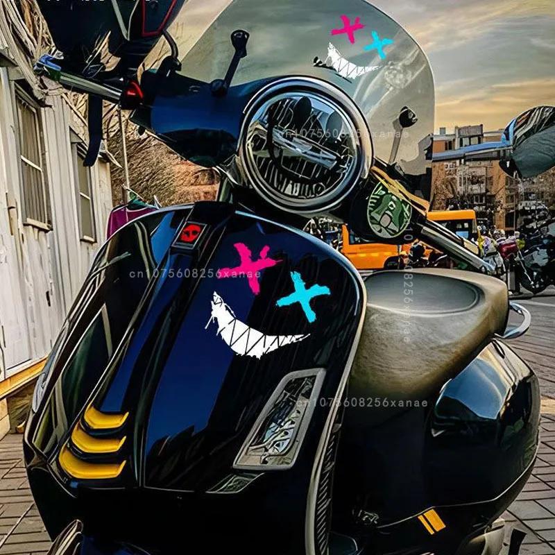 Motorcycle Helmet Decals Car Reflective Water-Repellent Smile Face Decal Motocross Auto Rear Window  Decals