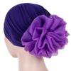 New Muslim Solid Color Milk Silk Flower Hijab Cap
