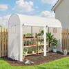 Greenhouse with Windows, Door, Foil Greenhouse Made of Steel, 300x100x200cm, White