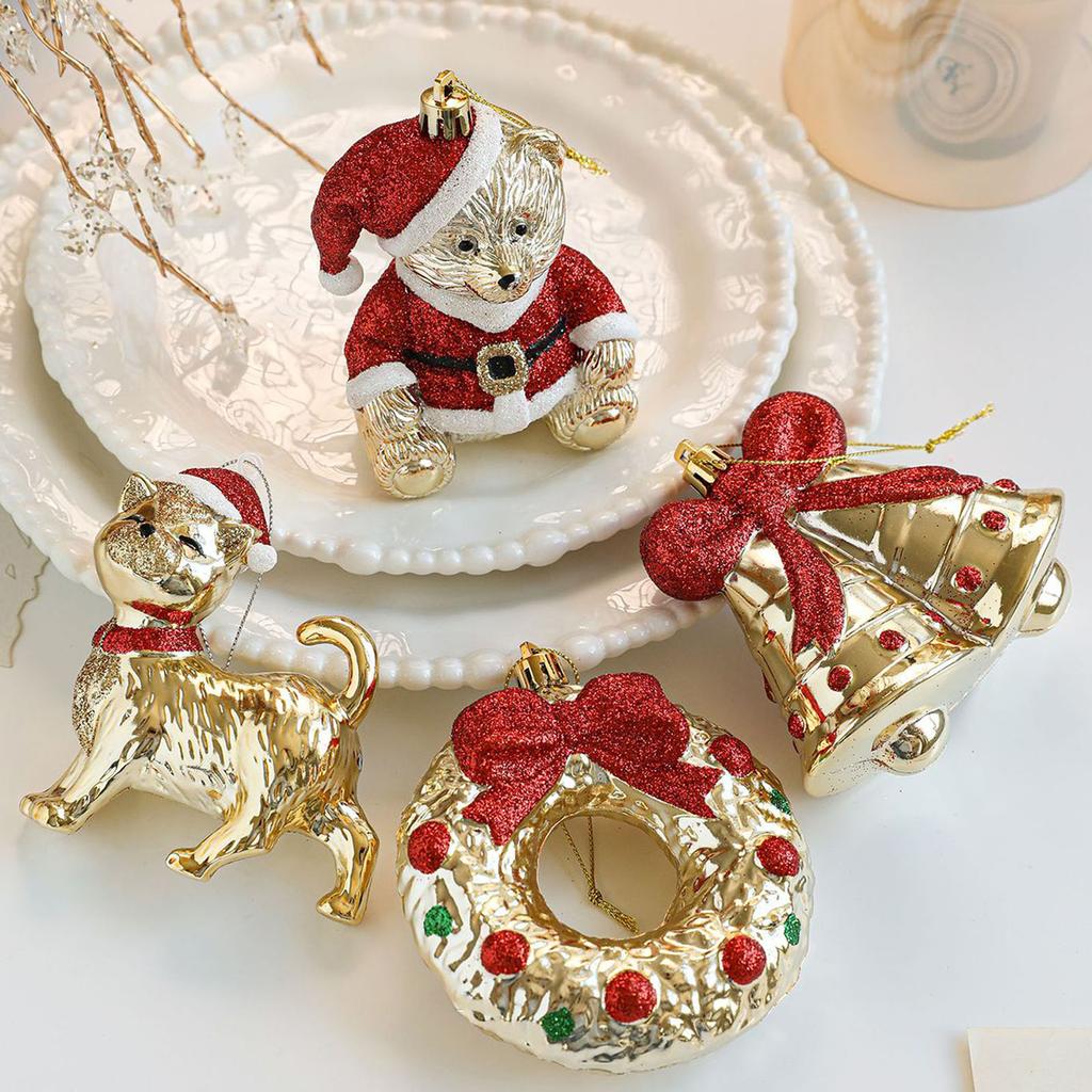 Украшение для рождественской елки Мерцающее ABS Украшение для подвешивания на елку для двери, каминной полки, венка Зимнее праздничное украшение для вечеринки