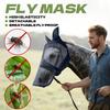 Маска от мух для осла с защитой ушей, дышащая маска от мух для мула с длинной защитой ушей из мягкой сетчатой ткани с регулируемой застежкой