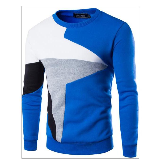 Осень-зима плюс размер толстовка мужская лоскутная цветная одежда с длинным рукавом мужские толстовки черный синий