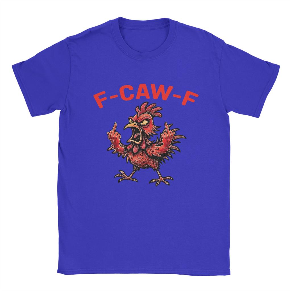 Винтажные Футболки с Мемом F-Caw-F-Chicken Шокированный Петух Мужские Хлопковые Футболки с Круглым Вырезом С Коротким Рукавом Одежда для Вечеринок
