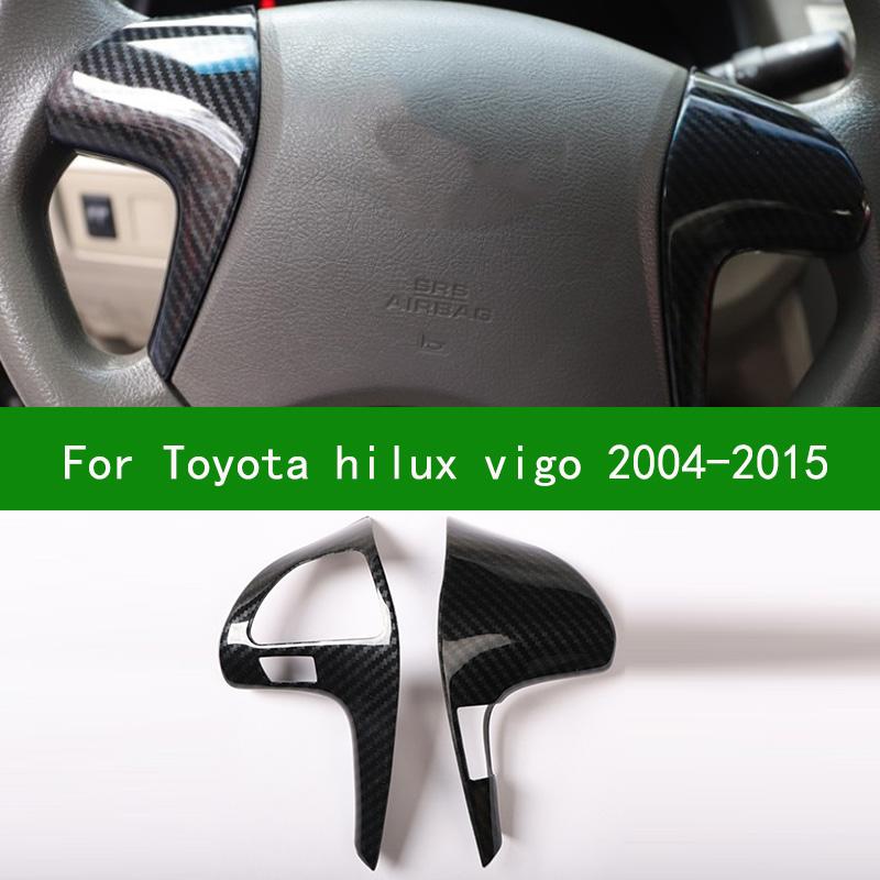 Подходит для toyota hilux vigo 2004-2015 черная карбоновая отделка рулевого колеса, салон автомобиля 2012 2013 2014