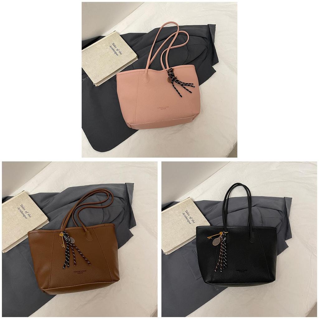 Ladies Oversized Tote Bag Pu Material With Double Shoulder Straps For Daily Casual