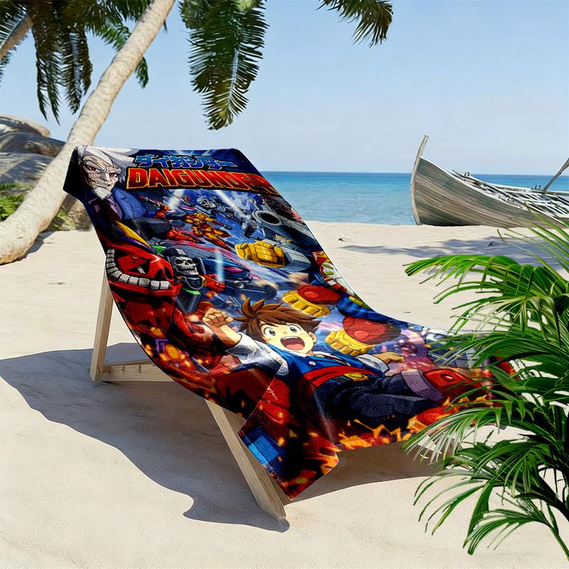 Daigunder Gambar Robot Print Beach Towel, Large Soft Quick Dry Towel for Beach Camping Swimming