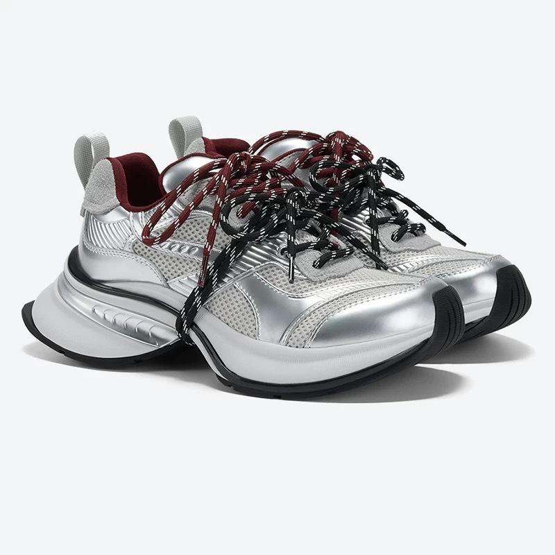 2025G Home, Zhao Ruth, the Same Spring Explosion, Cool Silver Dad Shoes, Women's Platform Leisure Sports, Mesh Shoes