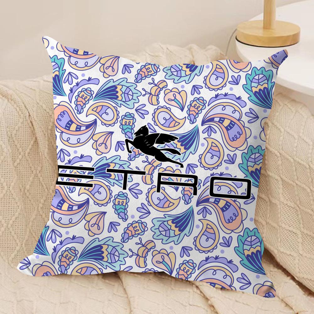 Fashion Design EEtroS Cushion Cover Short plush Doublesided Print Square Throw Pillow Covers Sofa Home Cushion Decor