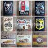 Retro Motorcycle Tin Painting for Home Decor - Frameless Wall Art for Bar or Hotel