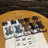 Подходит для Iphone17 Перетекающий песок Яростный медведь Чехол для телефона Безрамочный Apple 16PROMAX, Высококлассный гальванизированный чехол 15