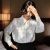 Белая рубашка с длинными рукавами, женская весенняя универсальная рубашка с рукавами-фонариками