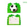 10Pcs Green Football Invitation Card Event Party Wedding Greeting Card Boy Birthday Party Paper Thank You Card Accessories