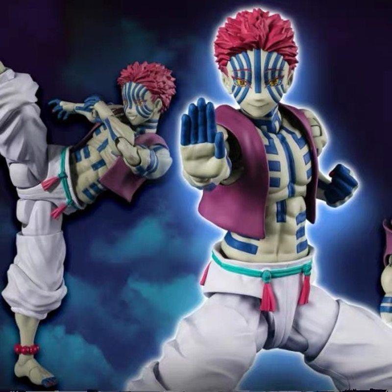 Bandai Фигурка из аниме Клинок Демонов Аказа Наматывающаяся Нить Три Подвижных Готовая Фигурка Действия Модель Игрушка Подарок