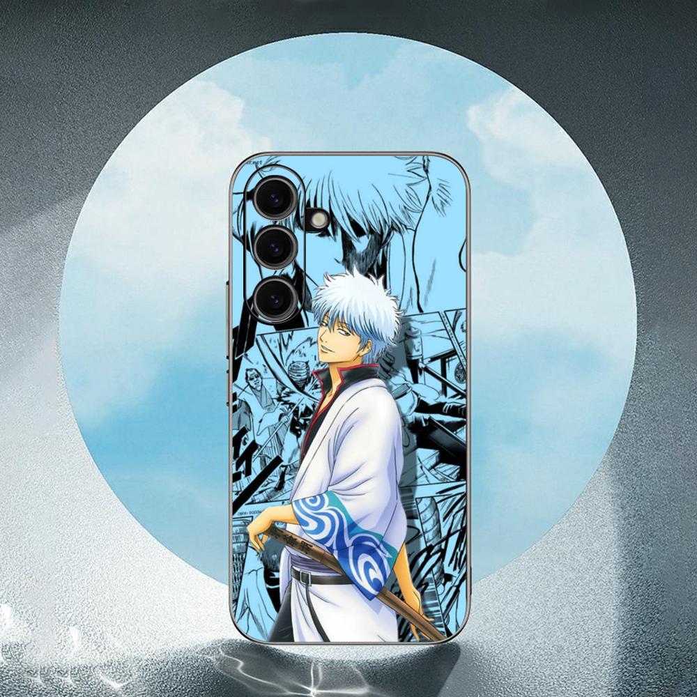 GinTama X gintoki sakata ins Phone Case For Samsung Galaxy S25 S24 S23 S22 S21 S20 Plus Ultra Note20 Limited Soft Black
