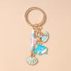 Cute Enamel Whale Shark Fish Keychain Shell Key Ring Pendants for Women Girls Handbag Decor DIY Jewelry Gifts