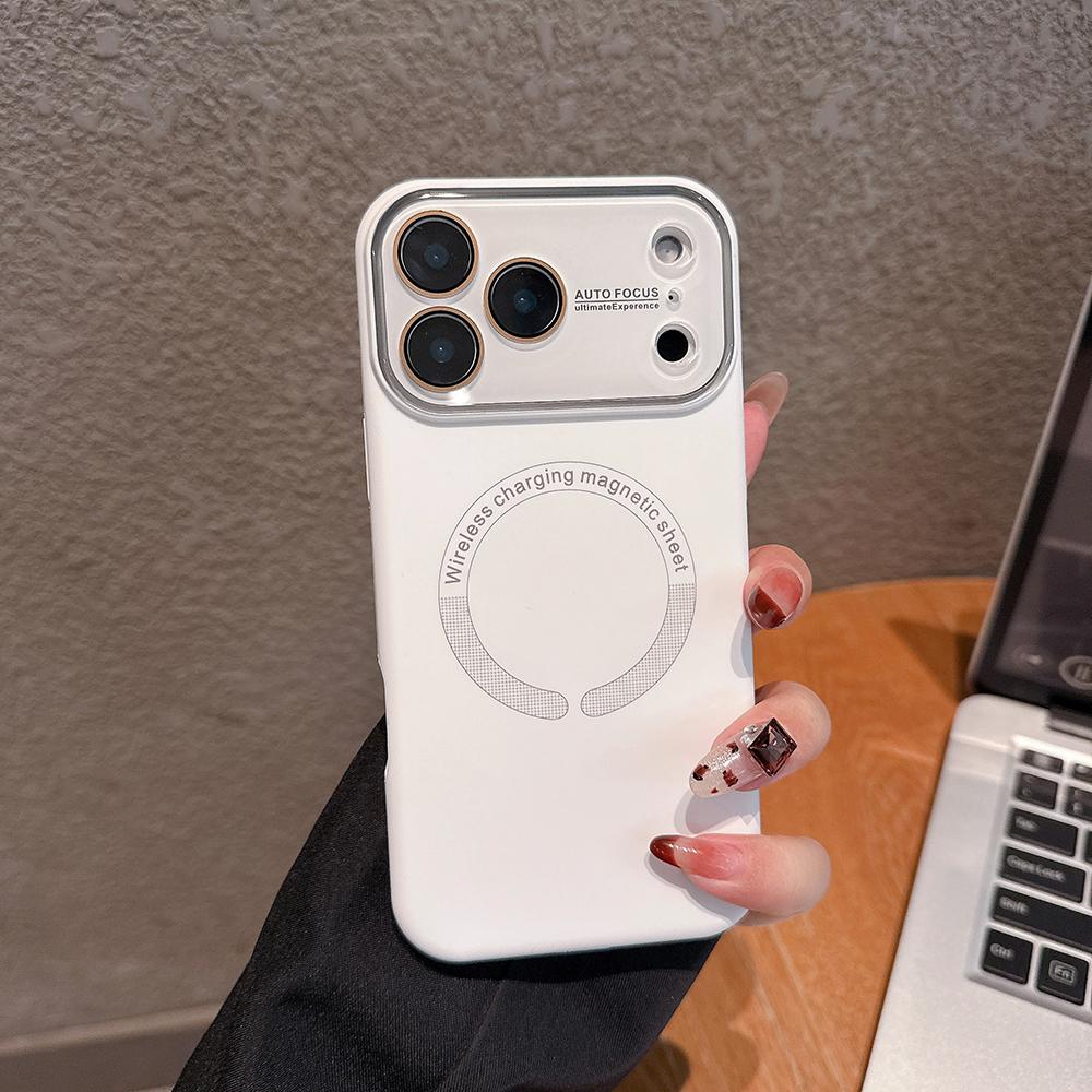 Жидкое Нано Матовое Стекло Для Чехла Magsafe Для iPhone 17 16 15 14 13 Pro Max Магнитная Беспроводная Зарядка Силиконовый Ударопрочный Чехол