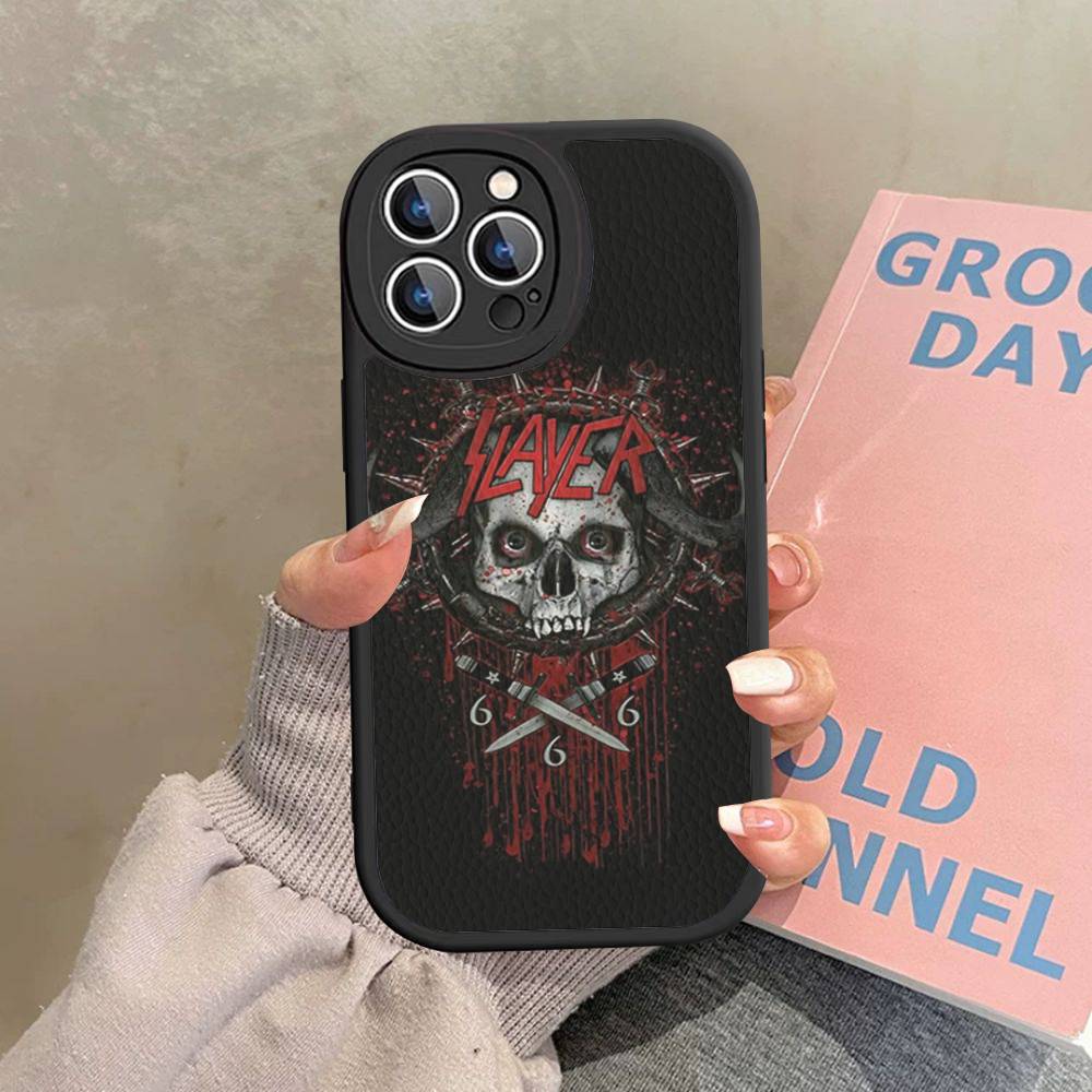 1 шт. Чехол для телефона Heavy Metal S-slayer Hard Leather для IPhone 16 15 14 13 12 Mini 11 14 Pro Max Xs X Xr 7 8 Plus Fundas