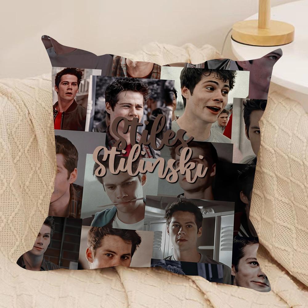 DDylan O Brien Cushion Cover Silky Short Plush Invisible Zipper Dustproof Sofa Pillow Case For Home Decor