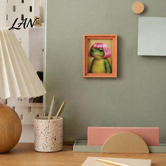 Decorative Cabinet Magnet Abstract Frog Refrigerator Magnet, Framed Hairstyle Fridge Magnetic Ornament Home Kitchen Office Decoration Party