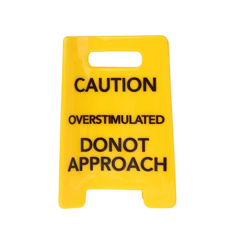 Overstimulated Caution Sign Hair Claw Clip,Yellow Caution Hair Clip,Do Not Approach Sign Hair Claws Hair Clips,Funny Gag Gift Fo