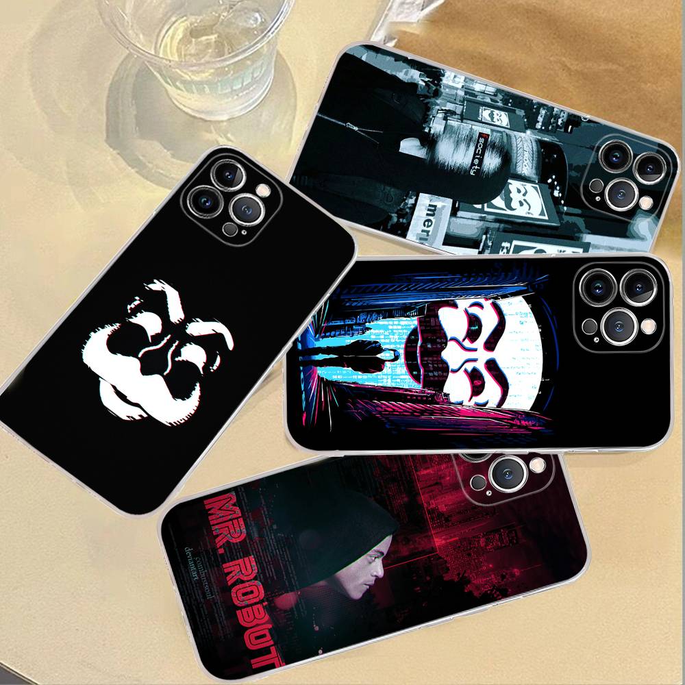 Mr Robot Fsociety Для iPhone 11 12 13 14 15 16 17 Pro Max Plus Air Прозрачный Прозрачный Ударопрочный Чехол