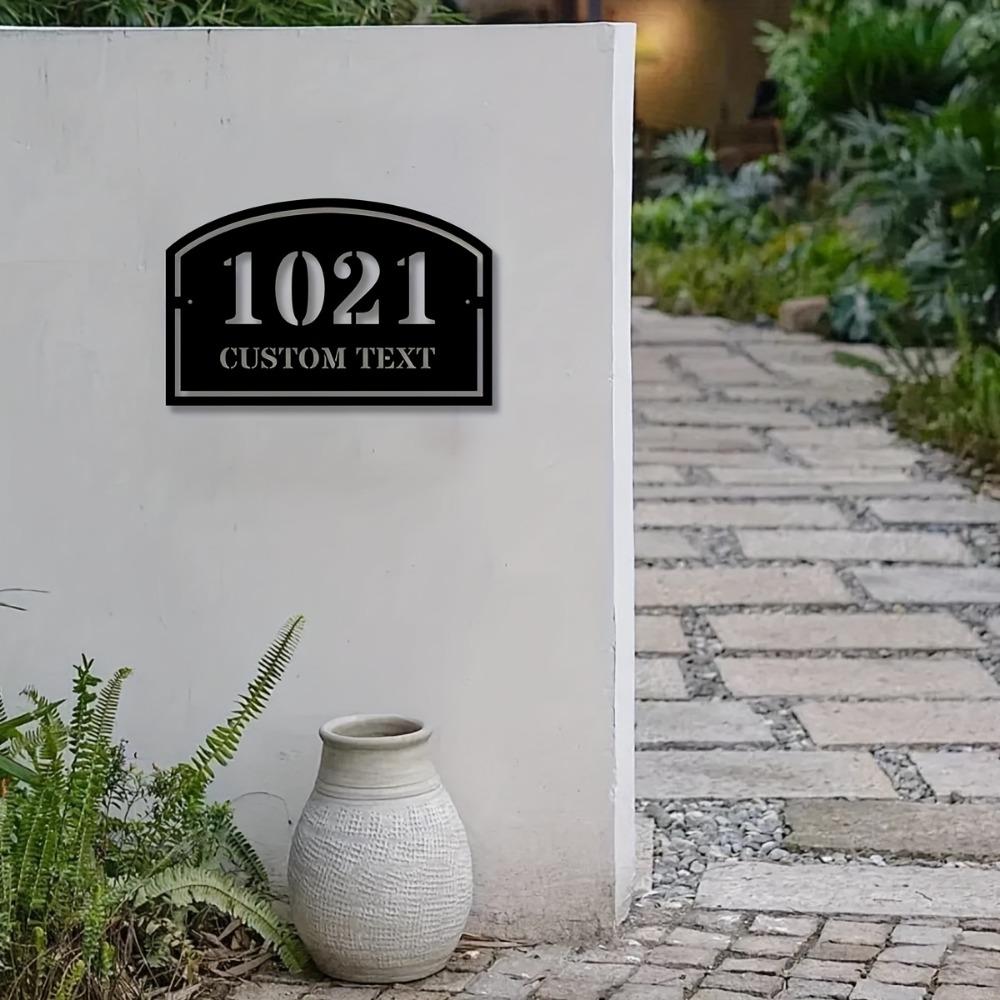 Металлический Декор для Стен - Индивидуальная Табличка с Номером Дома для Адресной Пластины Наружное Садовое Домашнее Оформление Персонализированная Табличка с Названием Улицы