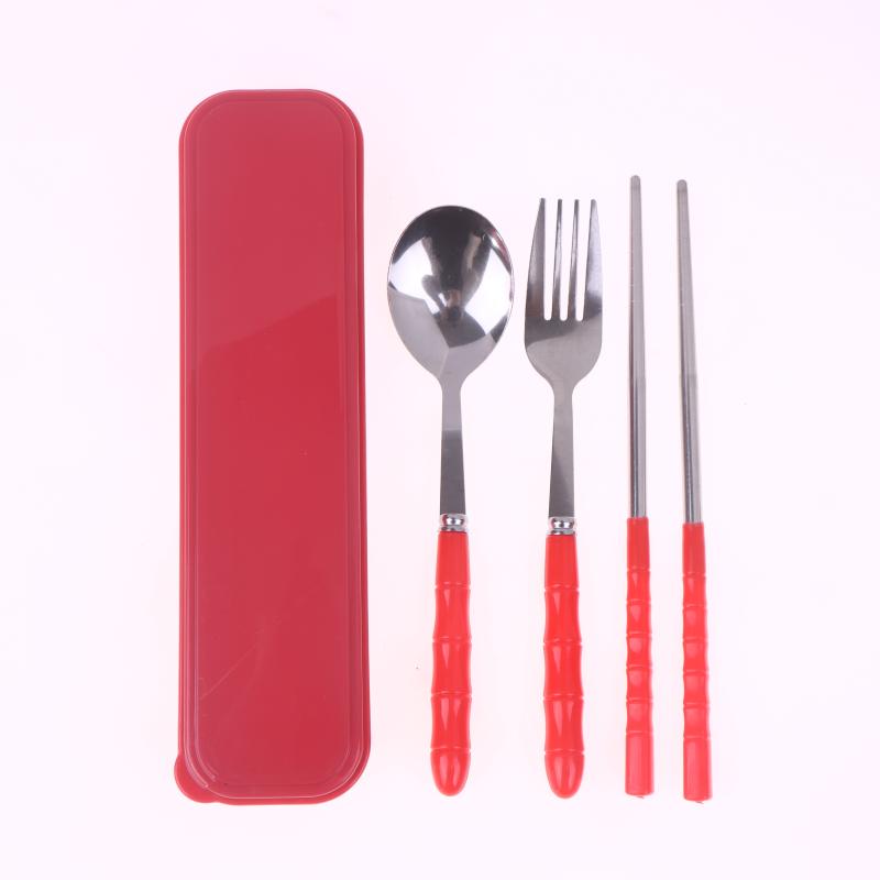 3 шт. Нержавеющая сталь Портативная Студенческая Посуда Открытый Дорожный Бокс Ложка Вилка Палочки для еды Набор Взрослый Подарок Столовые приборы