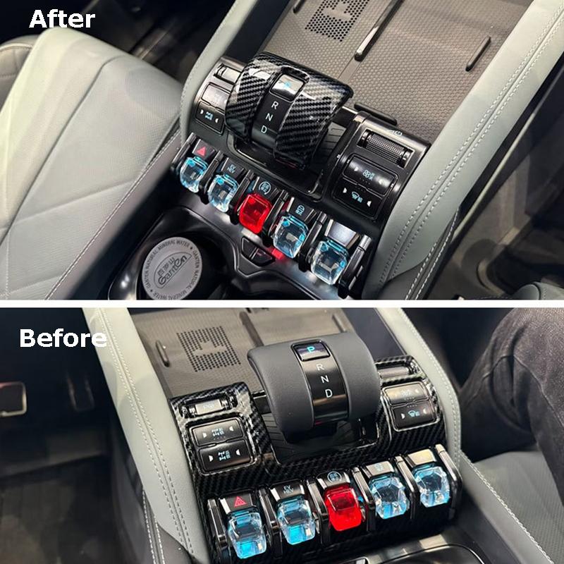 Защитная наклейка на крышку ручки переключения передач для BYD Shark 6, накладки на головку рычага переключения передач, материал ABS, аксессуары для интерьера автомобиля, вид карбона