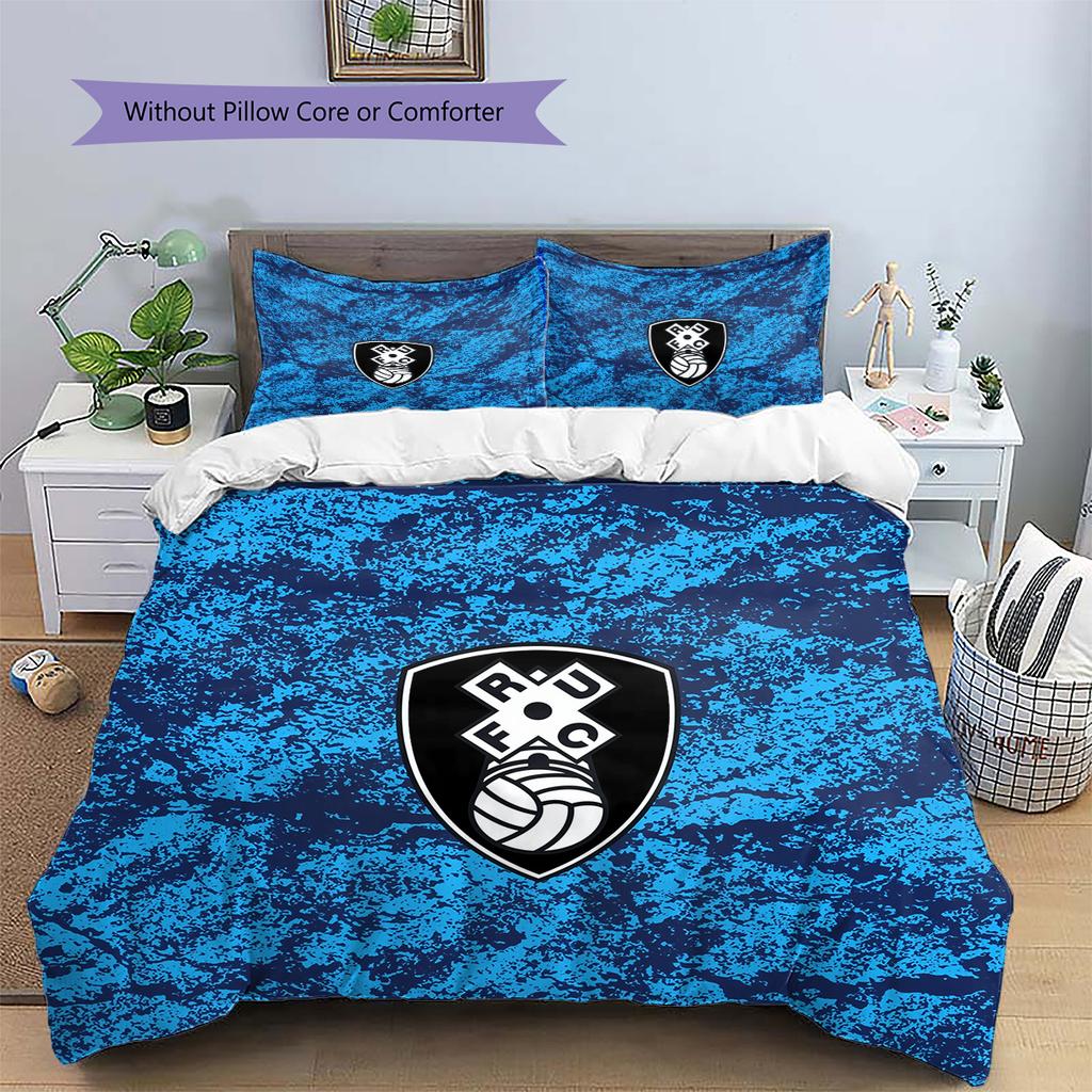 Rotherham United F.C. Pattern Bedding Quilt Set Home Decoration Gift (1 * duvet cover + 2 * pillowcase without core)
