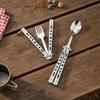 Stainless Steel Butterfly Cutter Style Folding Spoon Rust-proof Portable Spoon Forks  Outdoor