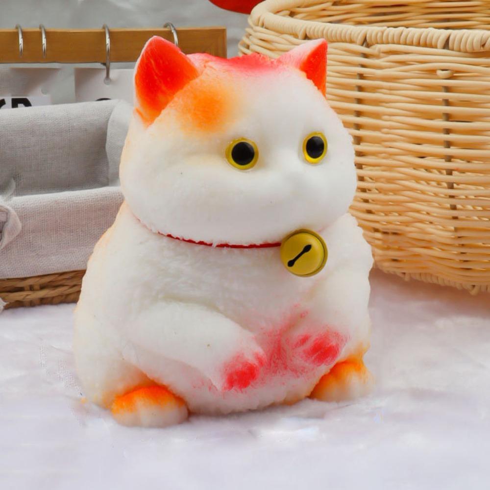 Cartoon Big Cat Doll Squeeze Toy Cat Bell Artificial Doll Squeeze Toy  Adults