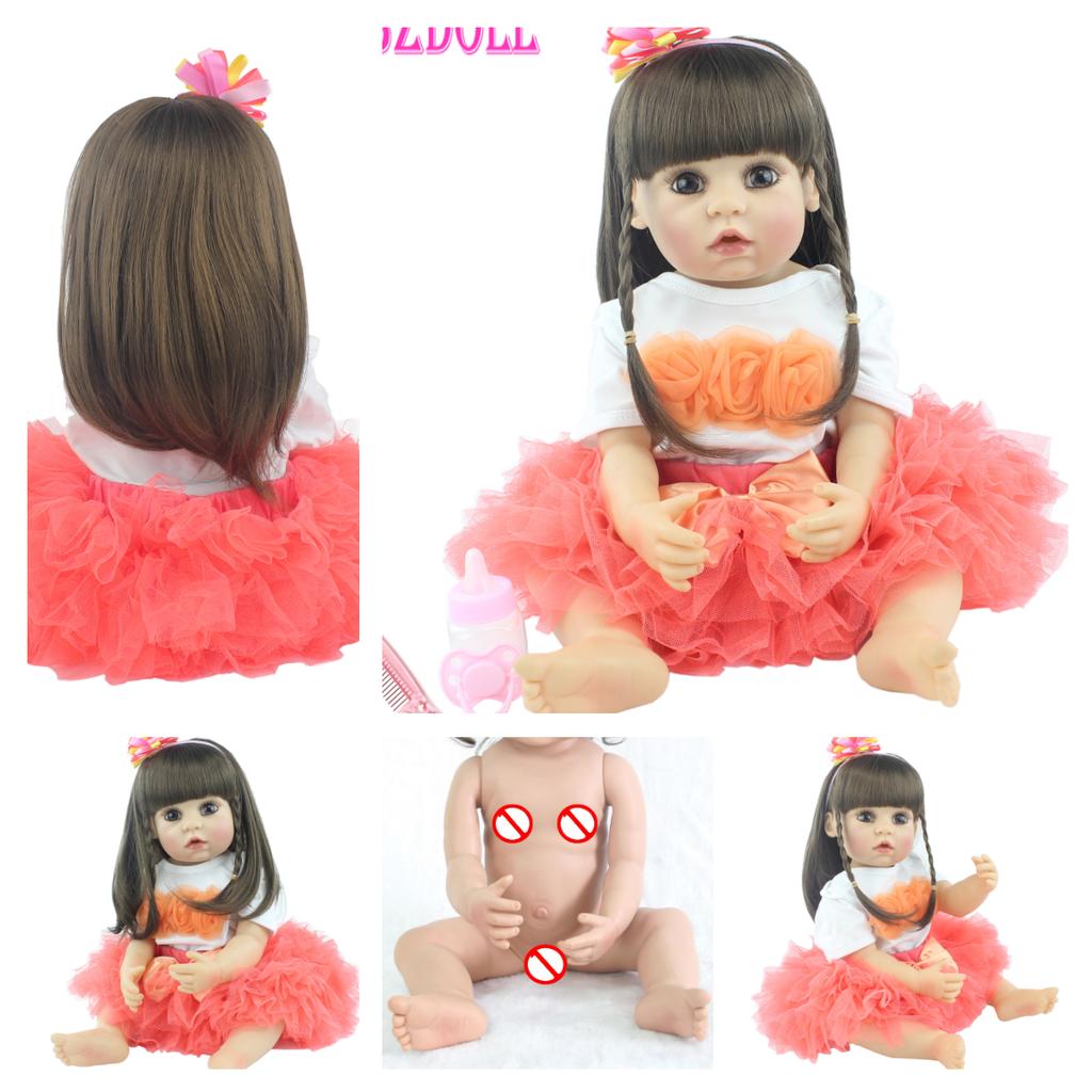 BZDOLL 55 см Мягкая силиконовая кукла реборн игрушка 22 дюйма как настоящая виниловая живая одежда для малышей принцесса для маленьких девочек прекрасный детский подарок на день рождения